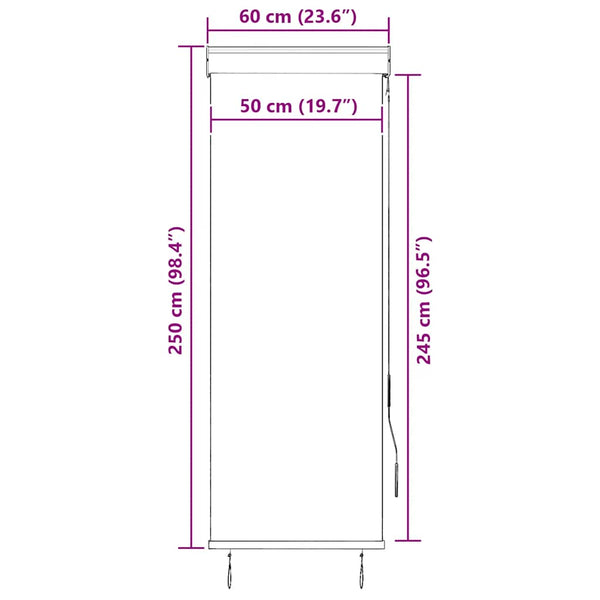 Außenrollo 60 x 250 cm Blau und Weiß