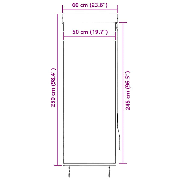 Außenrollo 60 x 250 cm Cremeweiß