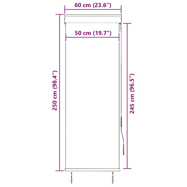 Außenrollo 60 x 250 cm Orange und Braun
