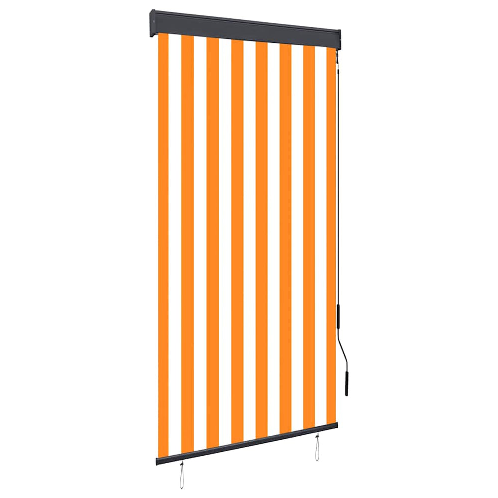vidaXL Store enrouleur d'extérieur 80 x 250 cm Blanc et orange