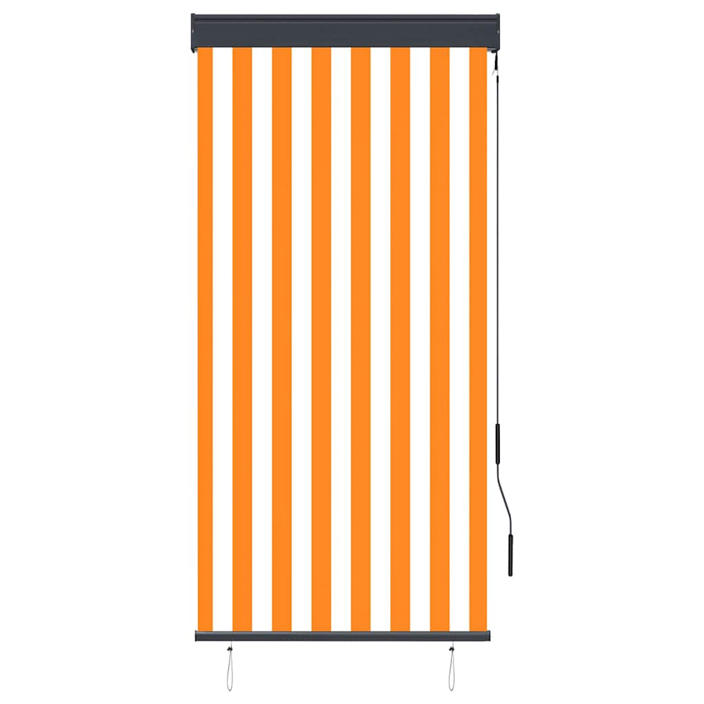 vidaXL Store enrouleur d'extérieur 80 x 250 cm Blanc et orange