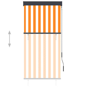 Außenrollo 80 x 250 cm Weiß und Orange