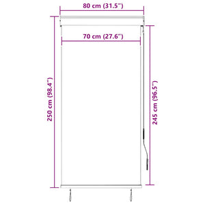 Außenrollo 80 x 250 cm Weiß und Orange