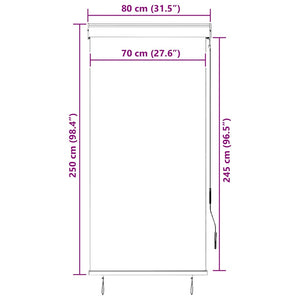 Außenrollo 80 x 250 cm Cremeweiß