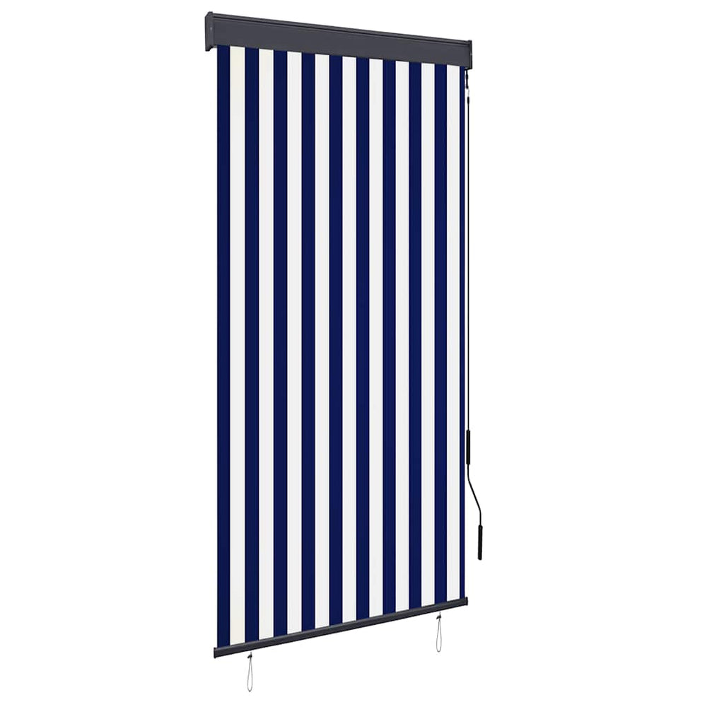 vidaXL Store d'extérieur 100 x 250 cm Bleu et blanc