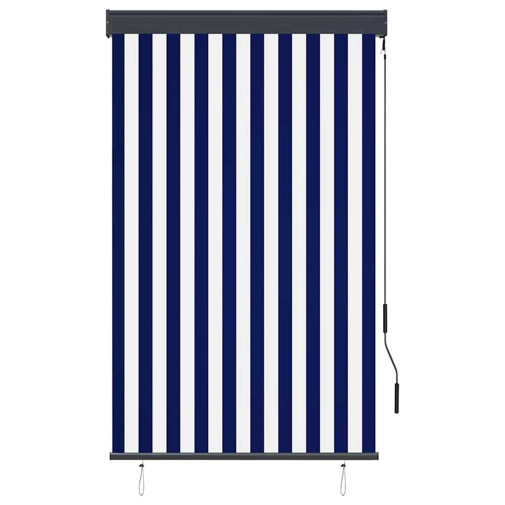 vidaXL Store d'extérieur 100 x 250 cm Bleu et blanc