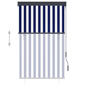 Außenrollo 100 x 250 cm Blau und Weiß