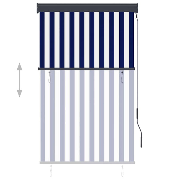 Außenrollo 100 x 250 cm Blau und Weiß