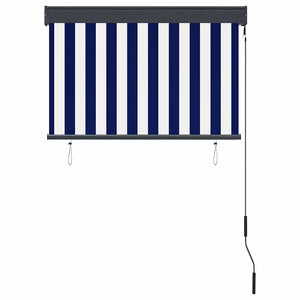 Außenrollo 100 x 250 cm Blau und Weiß