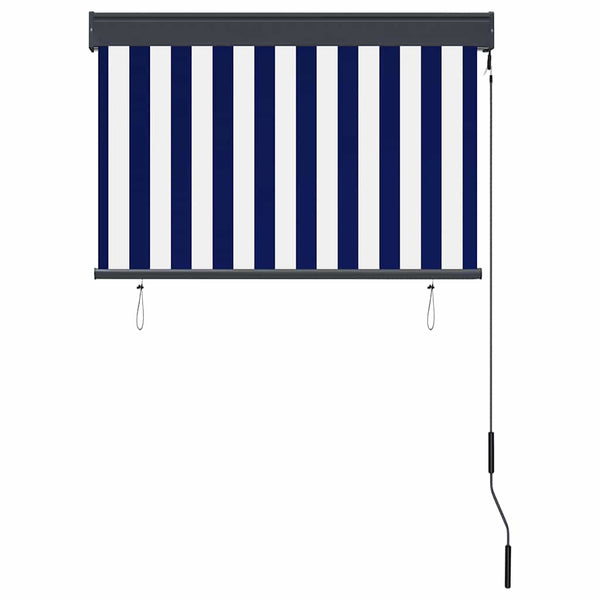 Außenrollo 100 x 250 cm Blau und Weiß