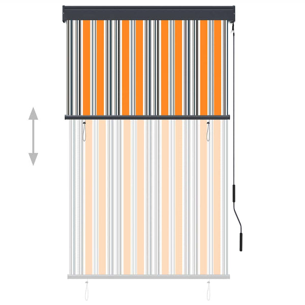 Außenrollo 100 x 250 cm Gelb und Blau