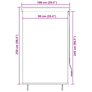 Außenrollo 100 x 250 cm Gelb und Blau