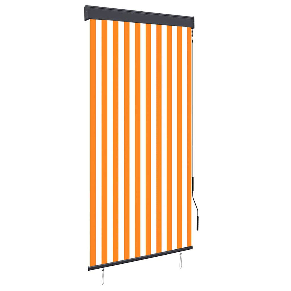 vidaXL Store d'extérieur 100 x 250 cm Blanc et orange
