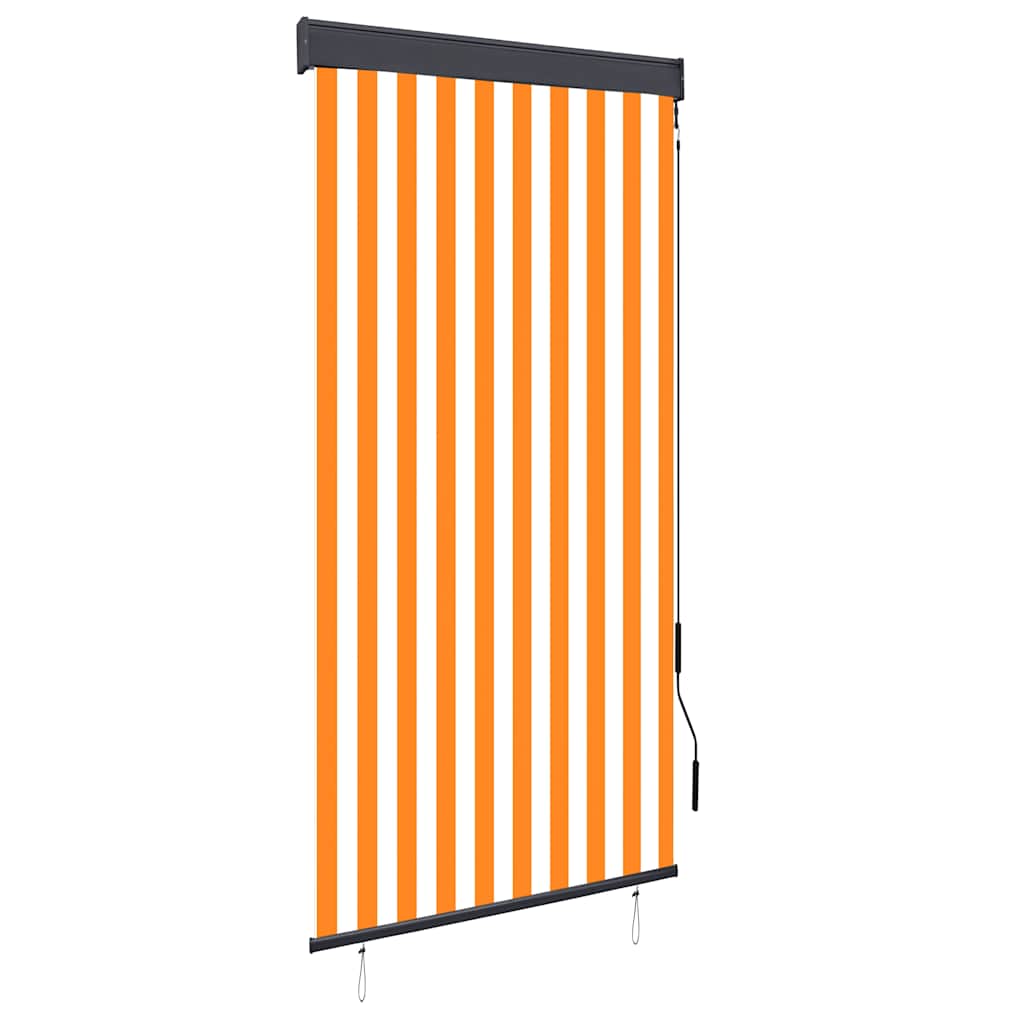 Außenrollo 100 x 250 cm Weiß und Orange