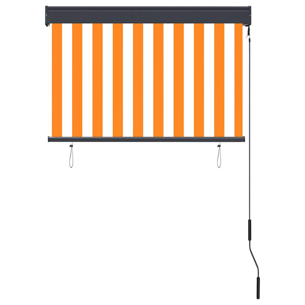 Außenrollo 100 x 250 cm Weiß und Orange