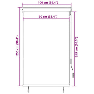 Außenrollo 100 x 250 cm Weiß und Orange