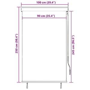 Außenrollo 100 x 250 cm Cremeweiß