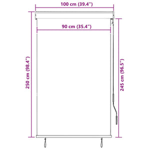 Außenrollo 100 x 250 cm Orange und Braun