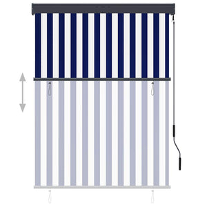 Außenrollo 120 x 250 cm Blau und Weiß