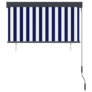 Außenrollo 120 x 250 cm Blau und Weiß