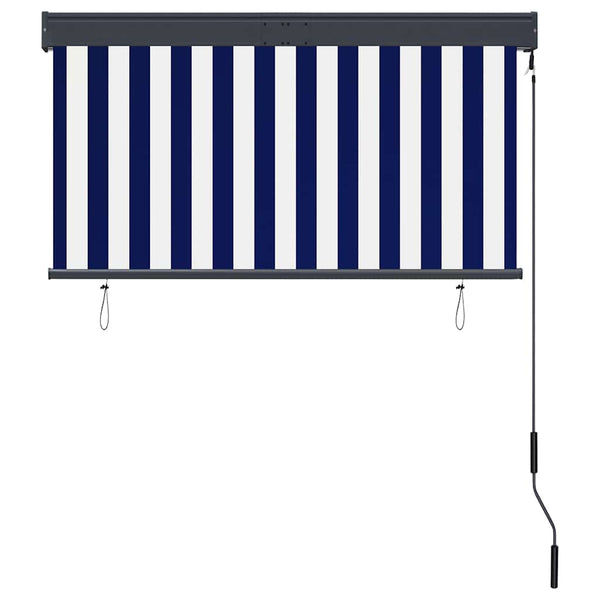 Außenrollo 120 x 250 cm Blau und Weiß
