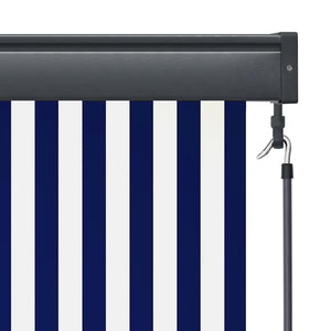 Außenrollo 120 x 250 cm Blau und Weiß