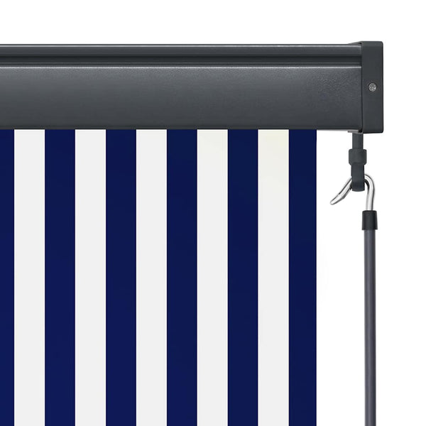 Außenrollo 120 x 250 cm Blau und Weiß