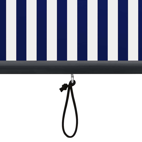 Außenrollo 120 x 250 cm Blau und Weiß