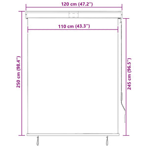 Außenrollo 120 x 250 cm Blau und Weiß