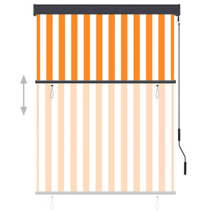 Außenrollo 120 x 250 cm Weiß und Orange