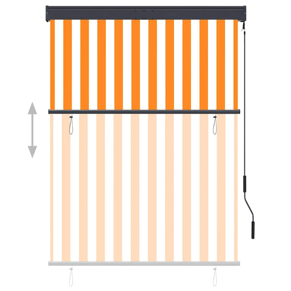 Außenrollo 120 x 250 cm Weiß und Orange