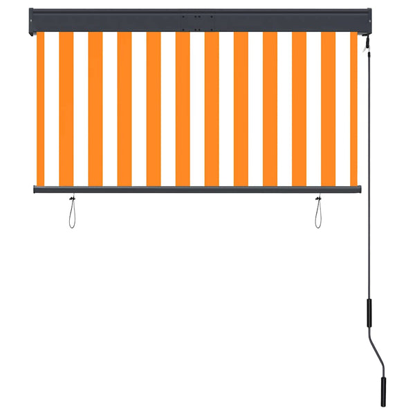 Außenrollo 120 x 250 cm Weiß und Orange