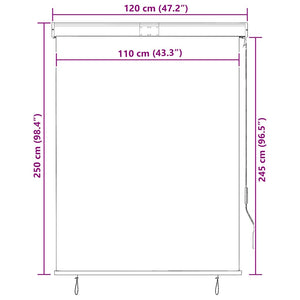 Außenrollo 120 x 250 cm Weiß und Orange