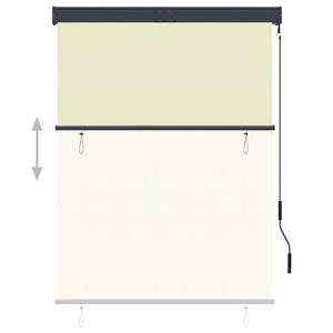 Außenrollo 120 x 250 cm Cremeweiß