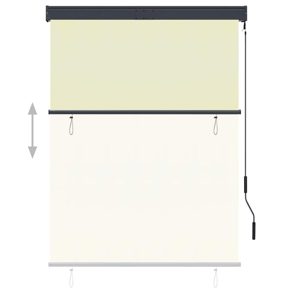 Außenrollo 120 x 250 cm Cremeweiß