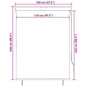 Außenrollo 120 x 250 cm Orange und Braun