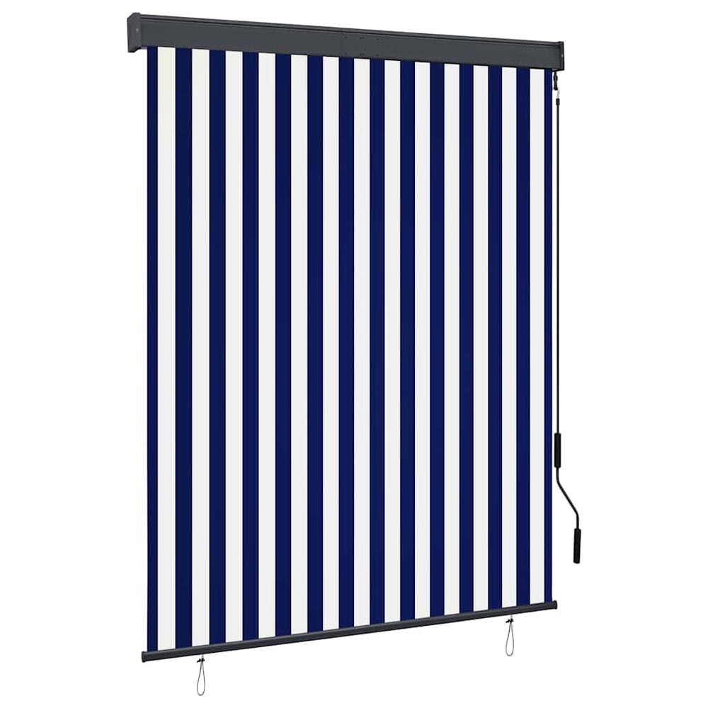 vidaXL Store extérieur 140x250 cm Bleu et Blanc