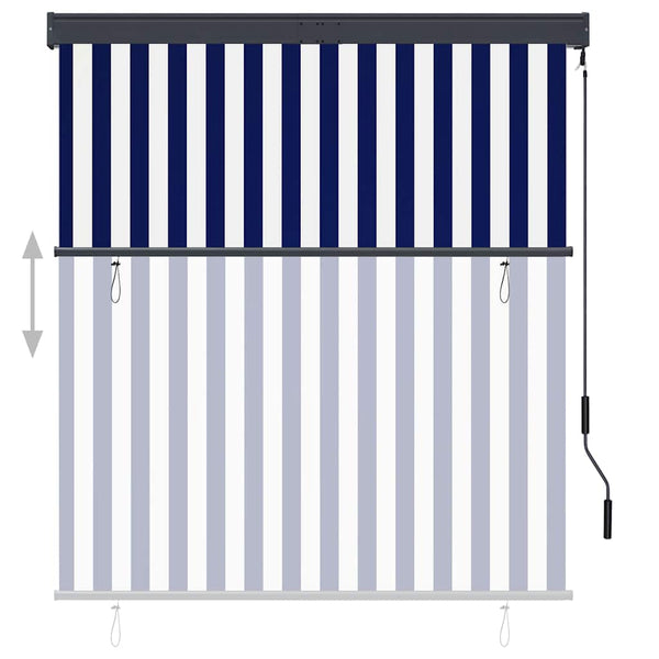 Außenrollo 140x250 cm Blau und Weiß