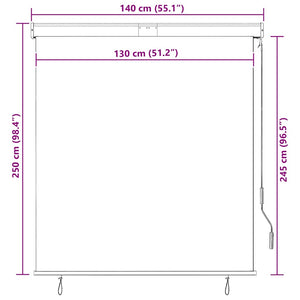 Außenrollo 140x250 cm Blau und Weiß