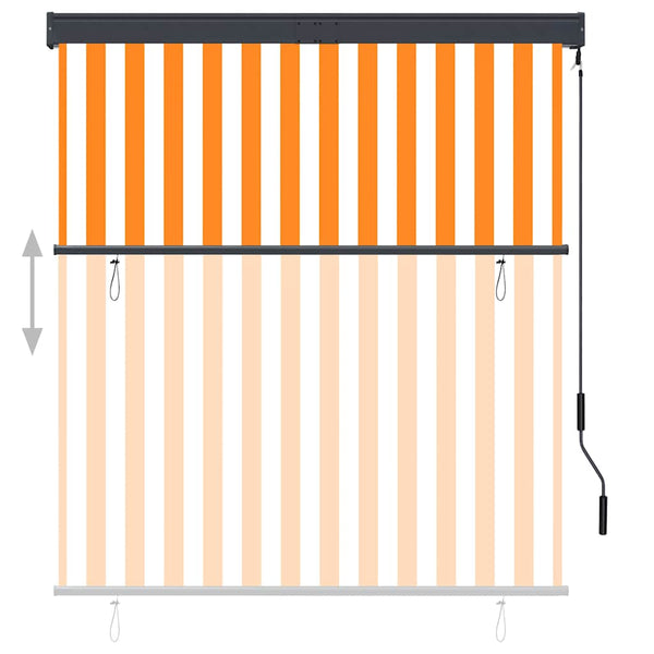 Außenrollo 140x250 cm Weiß und Orange