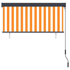 Außenrollo 140x250 cm Weiß und Orange