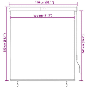 vidaXL Store extérieur 140x250 cm Anthracite