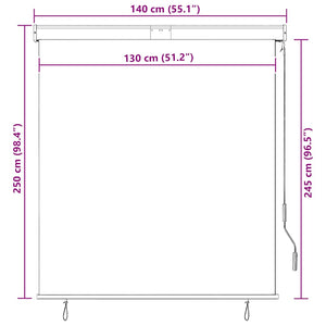 Außenrollo 140x250 cm Creme