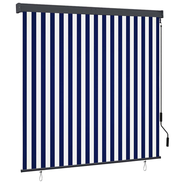 Außenrollo 160x250 cm Blau und Weiß