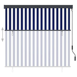 Außenrollo 160x250 cm Blau und Weiß