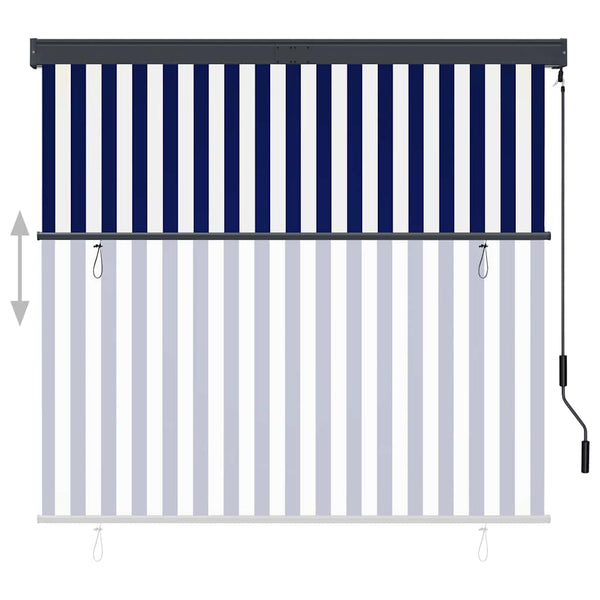 Außenrollo 160x250 cm Blau und Weiß