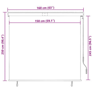 Außenrollo 160x250 cm Blau und Weiß