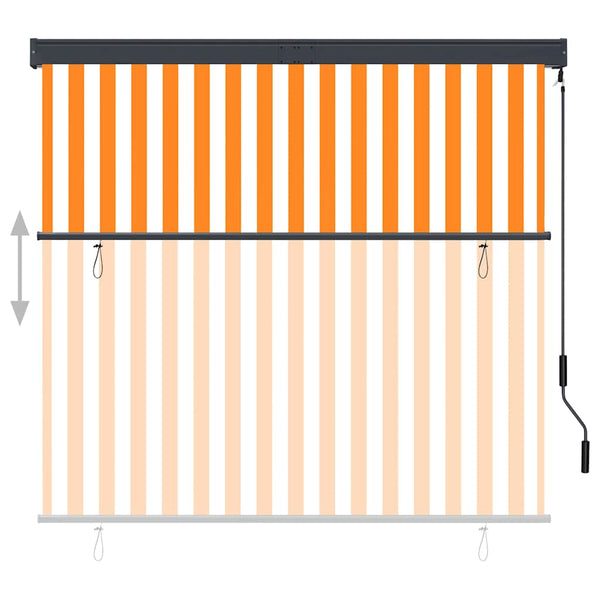 Außenrollo 160x250 cm Weiß und Orange