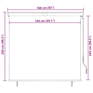 Außenrollo 160x250 cm Weiß und Orange