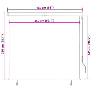Außenrollo 160x250 cm Orange und Braun